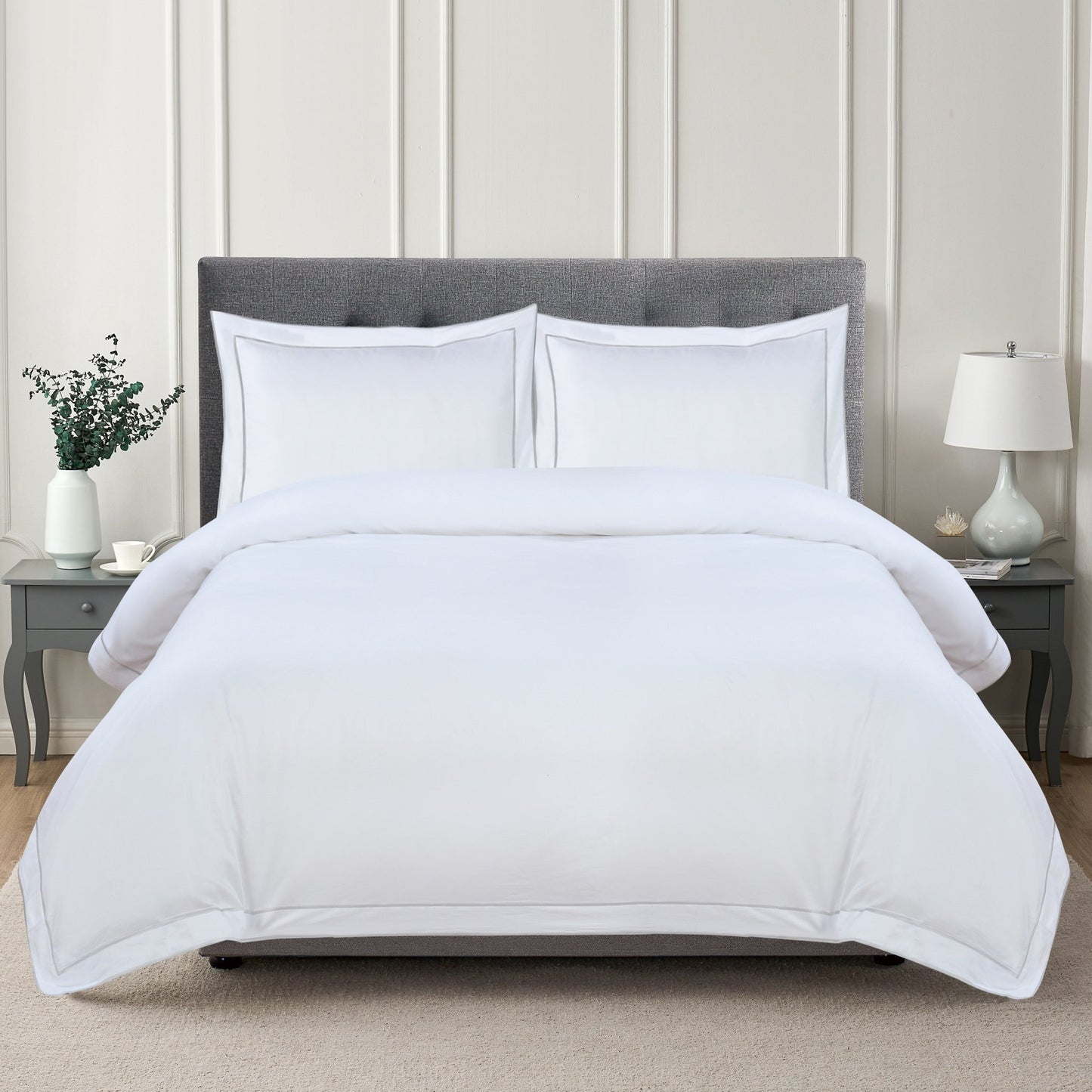 600 Thread Count Framed Sateen Embroidered Cotton Duvet Set - Quahog Bay Bedding