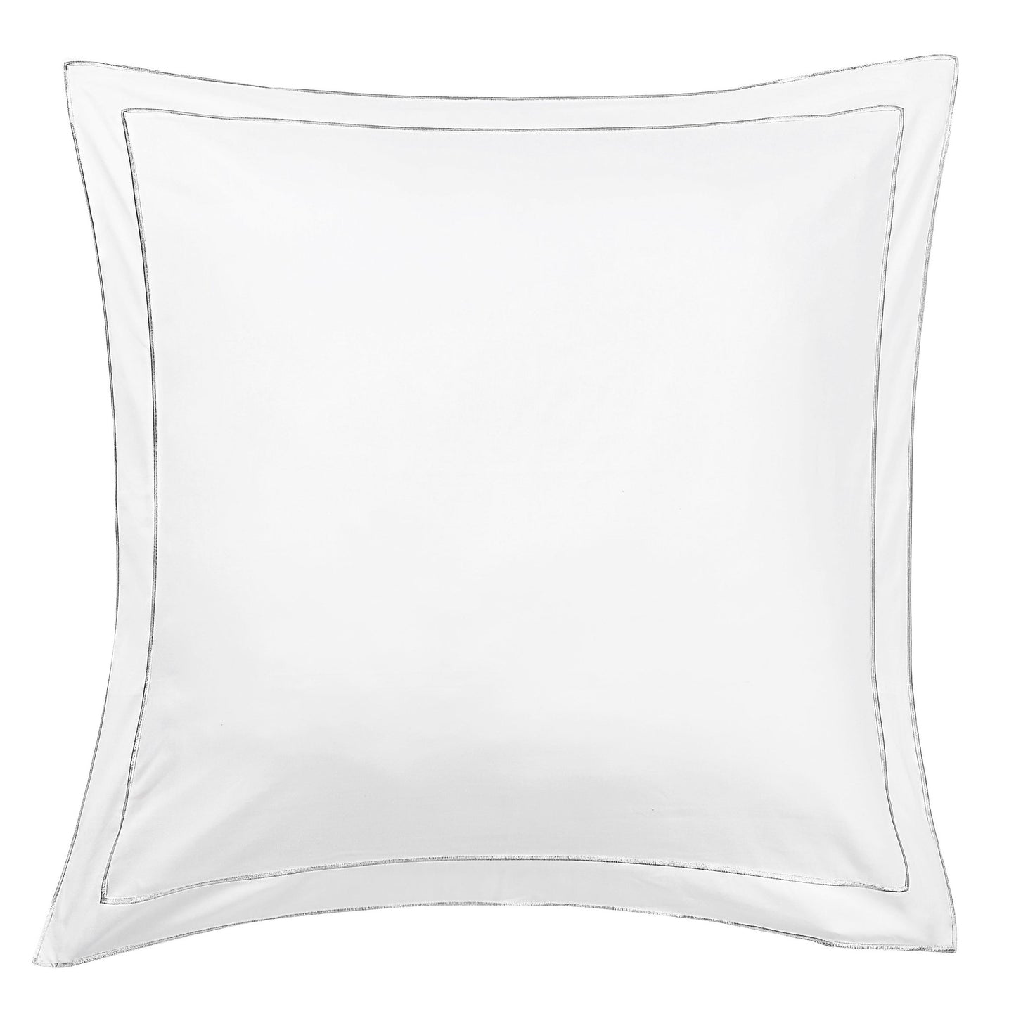 600 Thread Count Framed Sateen Embroidered Cotton Euro Sham Pair - Quahog Bay Bedding