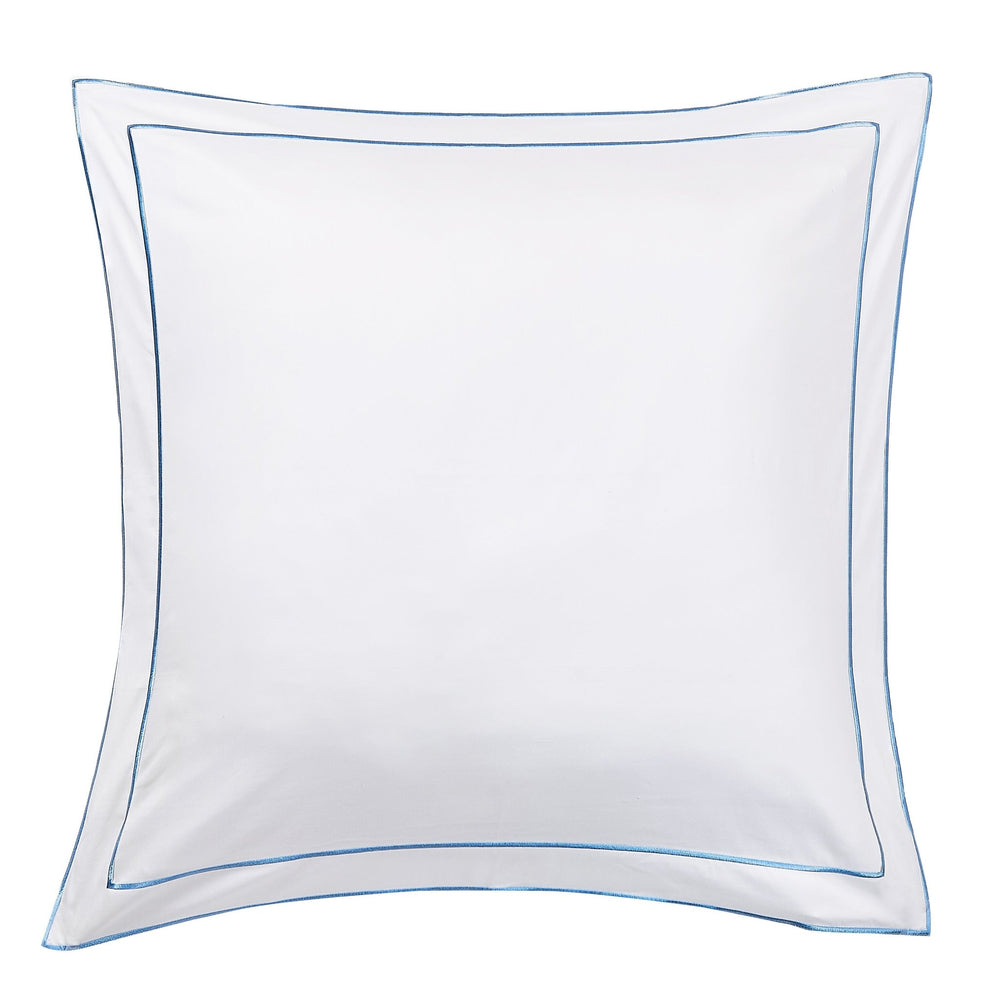 600 Thread Count Framed Sateen Embroidered Cotton Euro Sham Pair - Quahog Bay Bedding