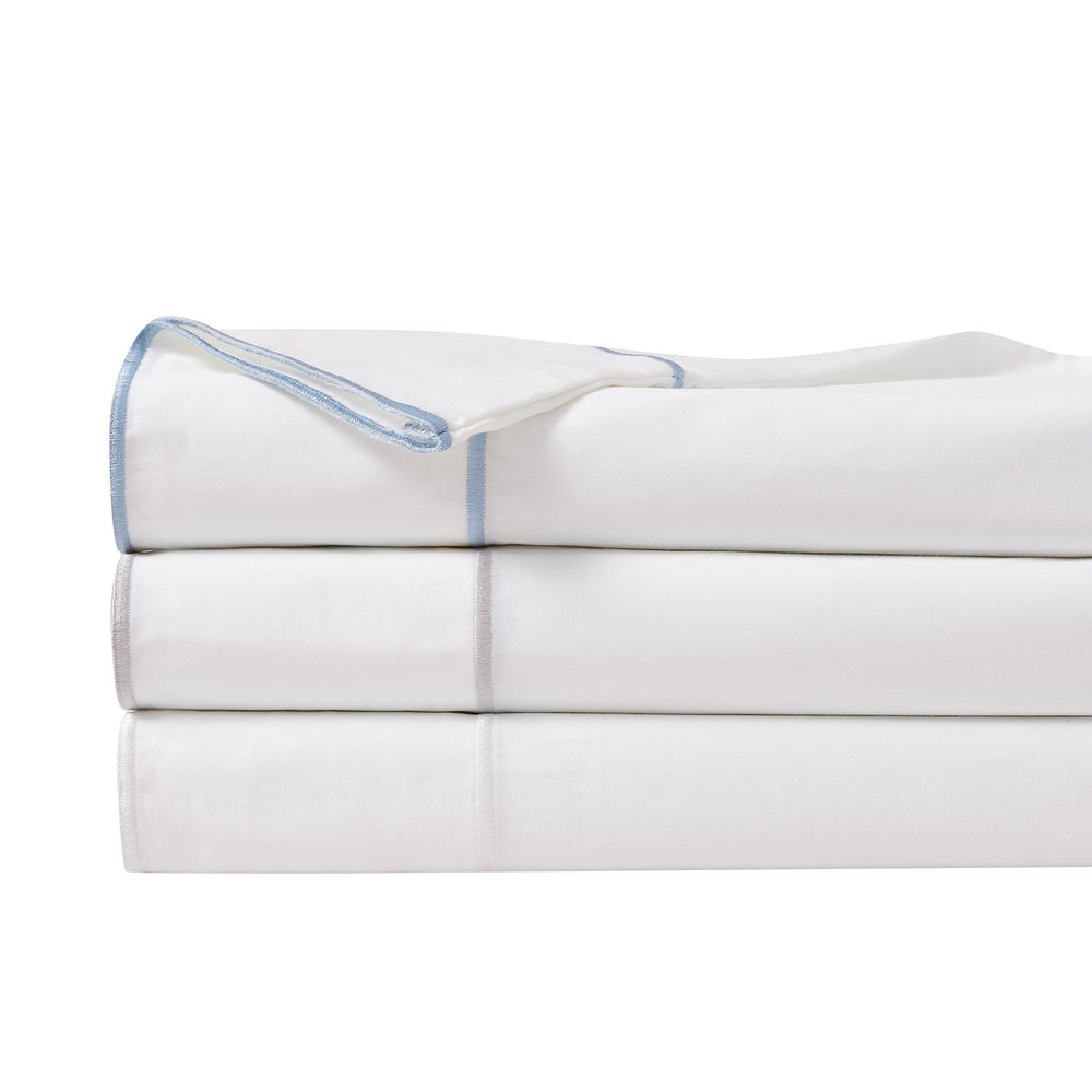 600 Thread Count Framed Sateen Embroidered Cotton Euro Sham Pair - Quahog Bay Bedding
