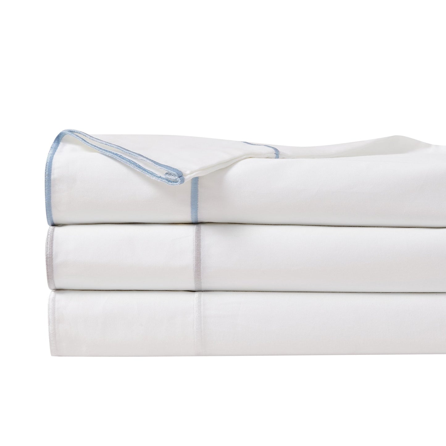 600 Thread Count Framed Sateen Embroidered Cotton Euro Sham Pair - Quahog Bay Bedding