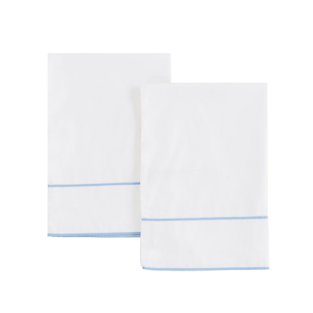 600 Thread Count Framed Sateen Embroidered Cotton Pillowcase Pair - Quahog Bay Bedding