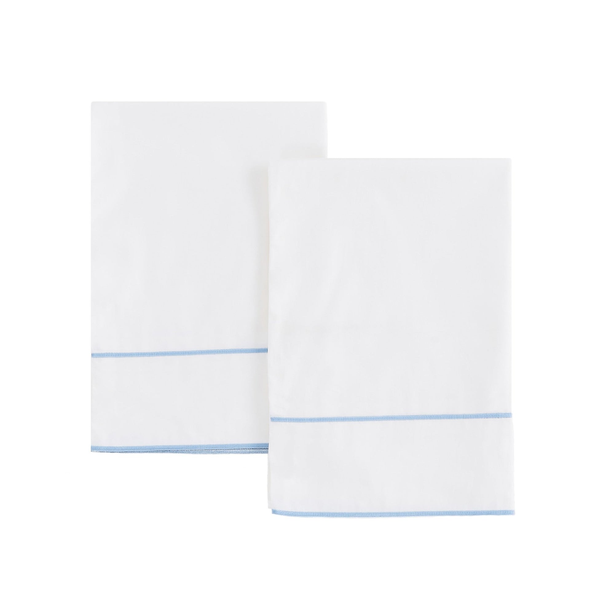 600 Thread Count Framed Sateen Embroidered Cotton Pillowcase Pair - Quahog Bay Bedding