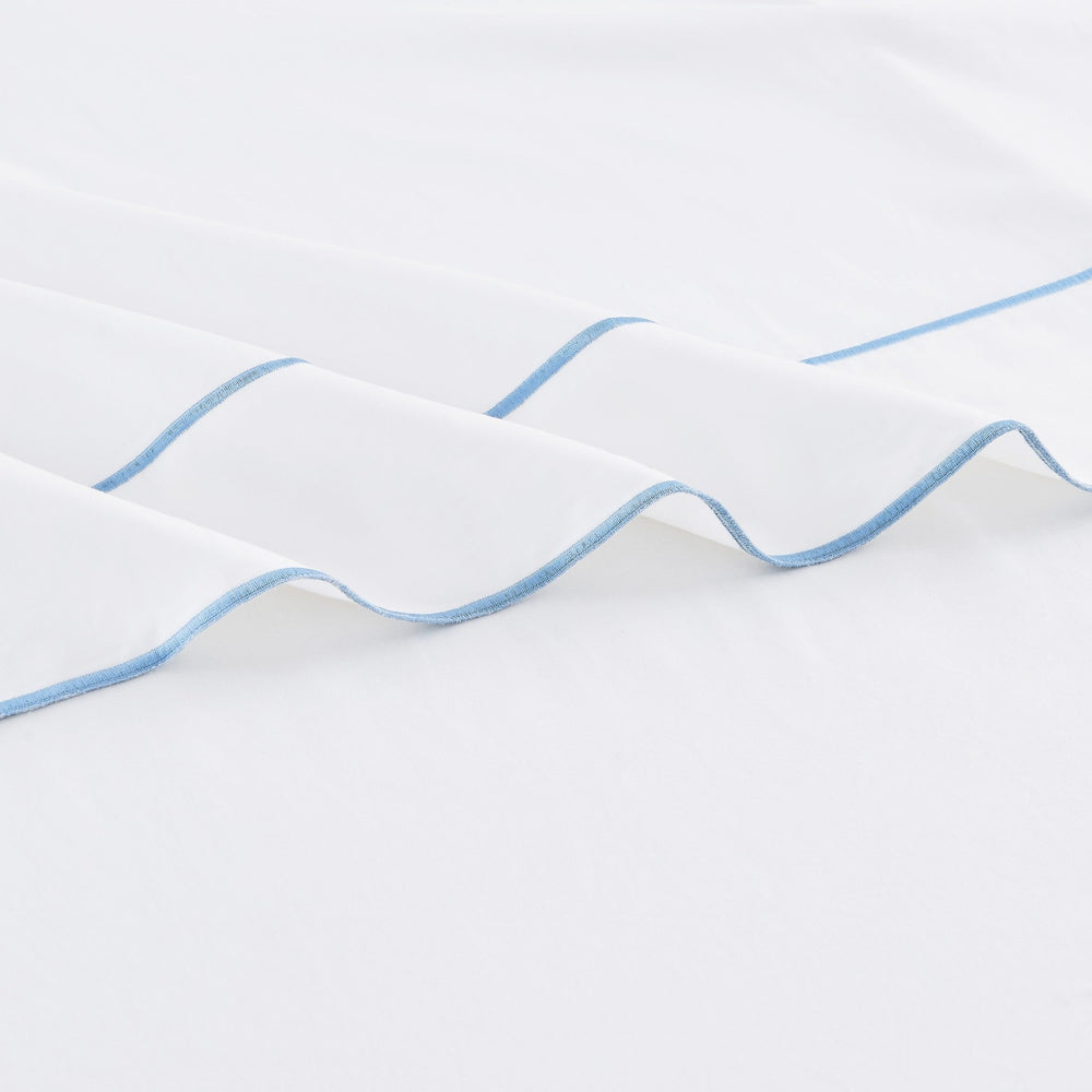 600 Thread Count Framed Sateen Embroidered Cotton Pillowcase Pair - Quahog Bay Bedding