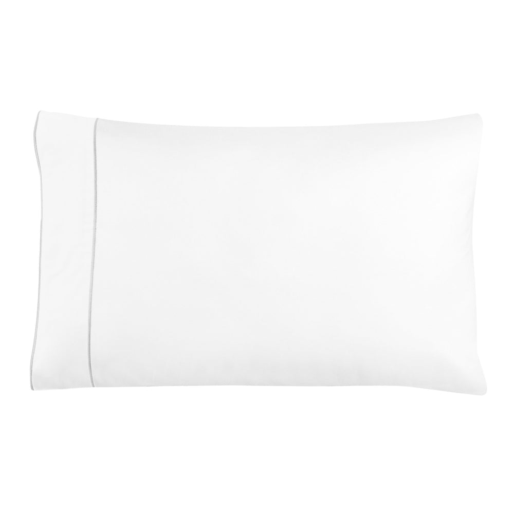 600 Thread Count Framed Sateen Embroidered Cotton Pillowcase Pair - Quahog Bay Bedding