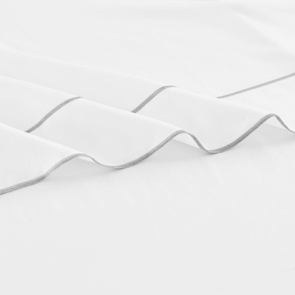 600 Thread Count Framed Sateen Embroidered Cotton Pillowcase Pair - Quahog Bay Bedding