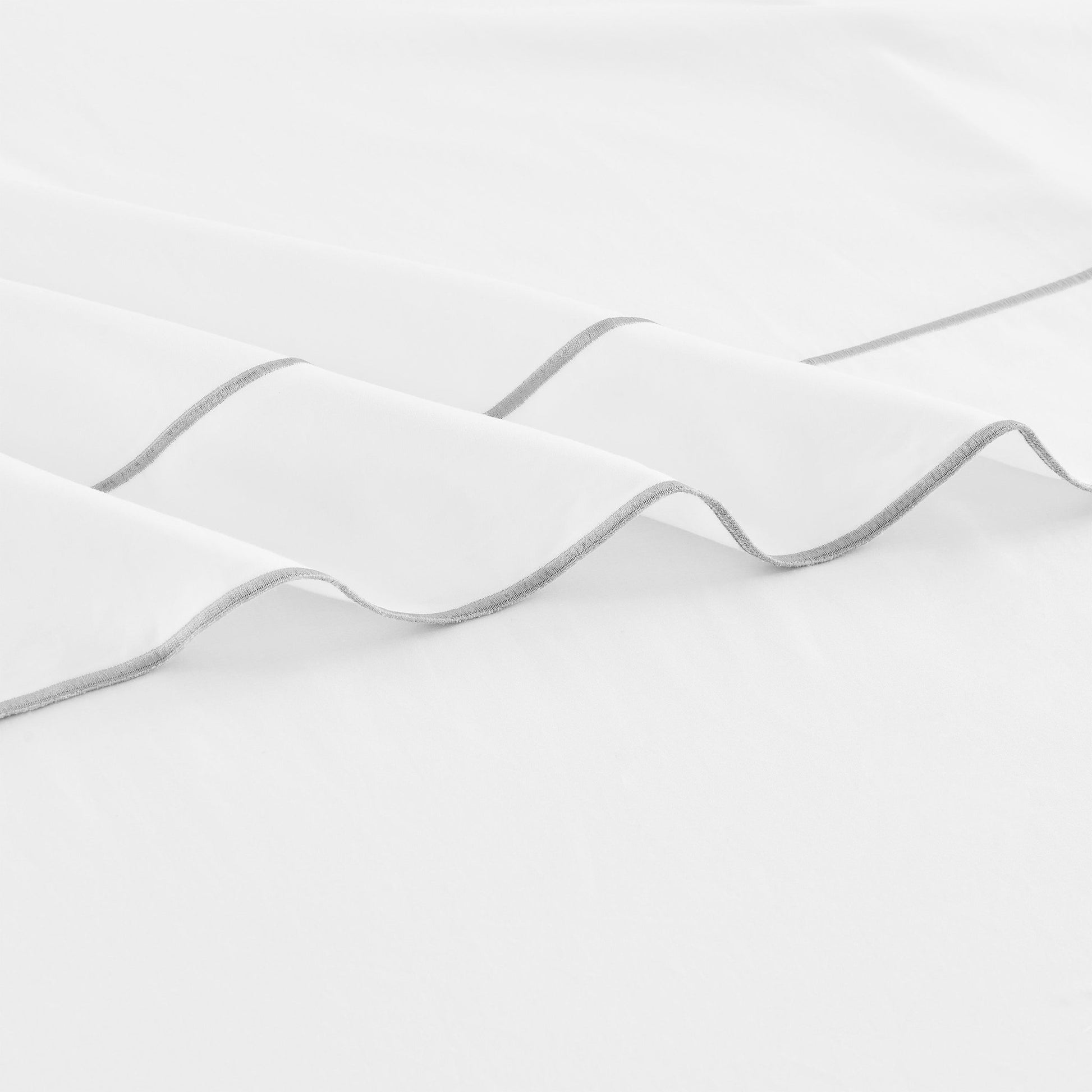 600 Thread Count Framed Sateen Embroidered Cotton Pillowcase Pair - Quahog Bay Bedding