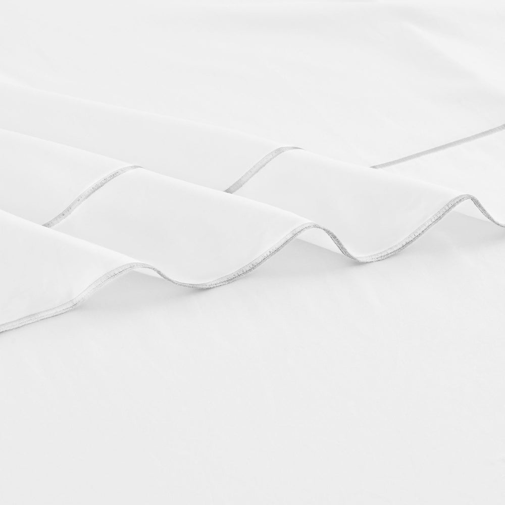 600 Thread Count Framed Sateen Embroidered Cotton Sheet Set - Quahog Bay Bedding