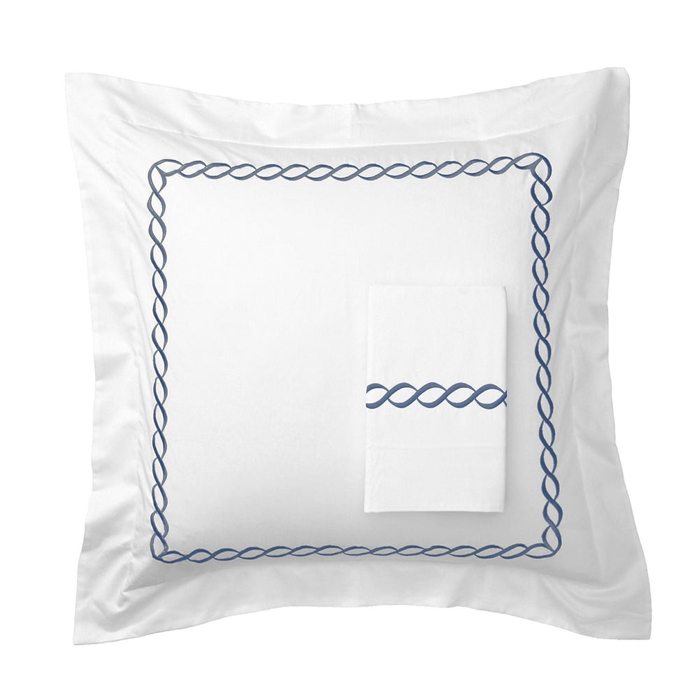 600 Thread Count Rope Embroidered Euro Sham Pairs - Quahog Bay Bedding