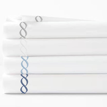 600 Thread Count Rope Embroidered Pillowcase Pair - Quahog Bay Bedding