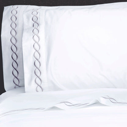 600 Thread Count Rope Embroidered Pillowcase Pair - Quahog Bay Bedding
