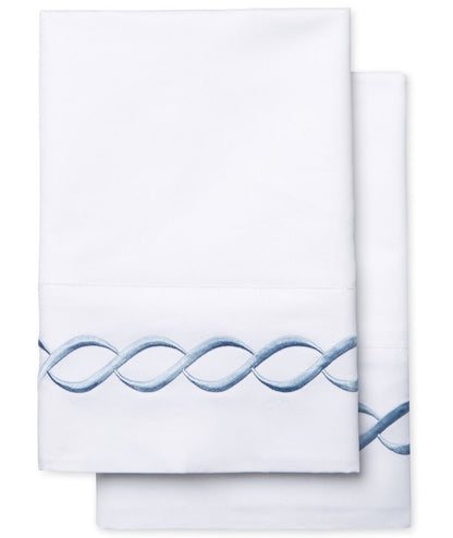 600 Thread Count Rope Embroidered Pillowcase Pair - Quahog Bay Bedding