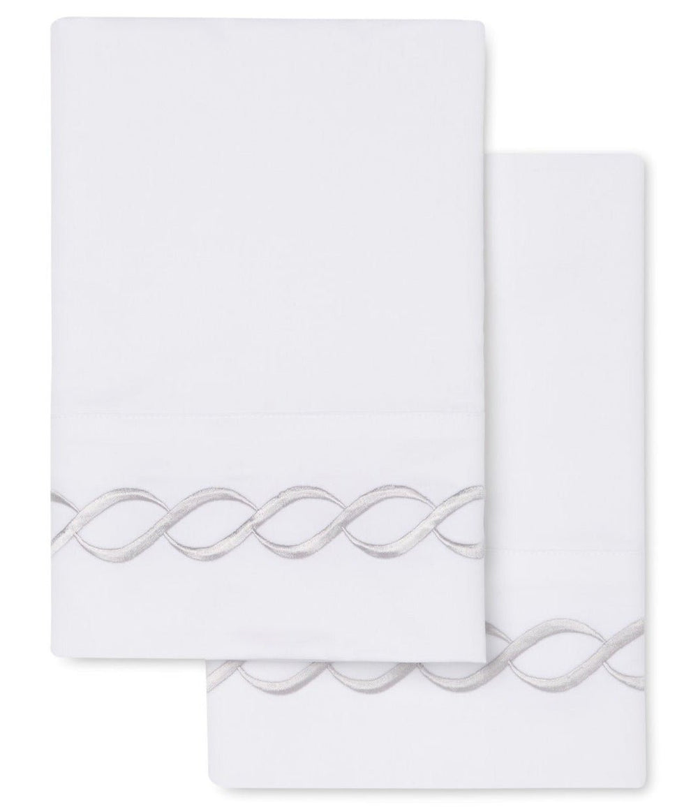 600 Thread Count Rope Embroidered Pillowcase Pair - Quahog Bay Bedding