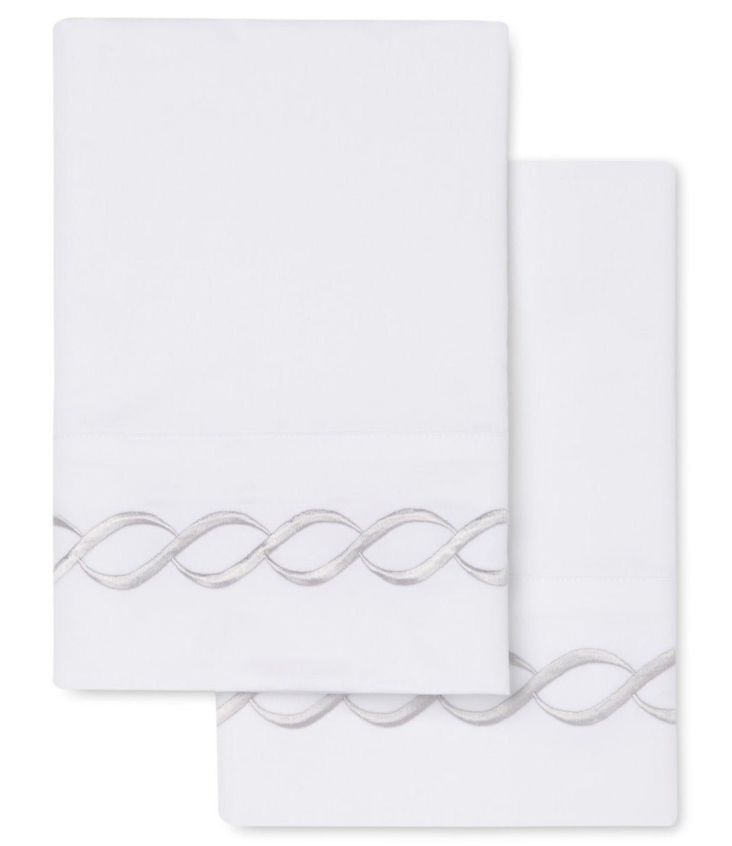 600 Thread Count Rope Embroidered Pillowcase Pair - Quahog Bay Bedding