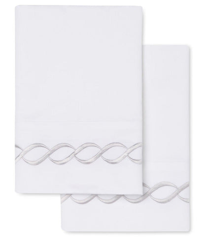 600 Thread Count Rope Embroidered Pillowcase Pair - Quahog Bay Bedding