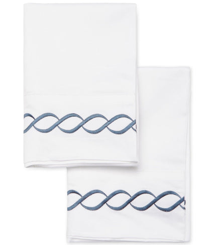 600 Thread Count Rope Embroidered Pillowcase Pair - Quahog Bay Bedding