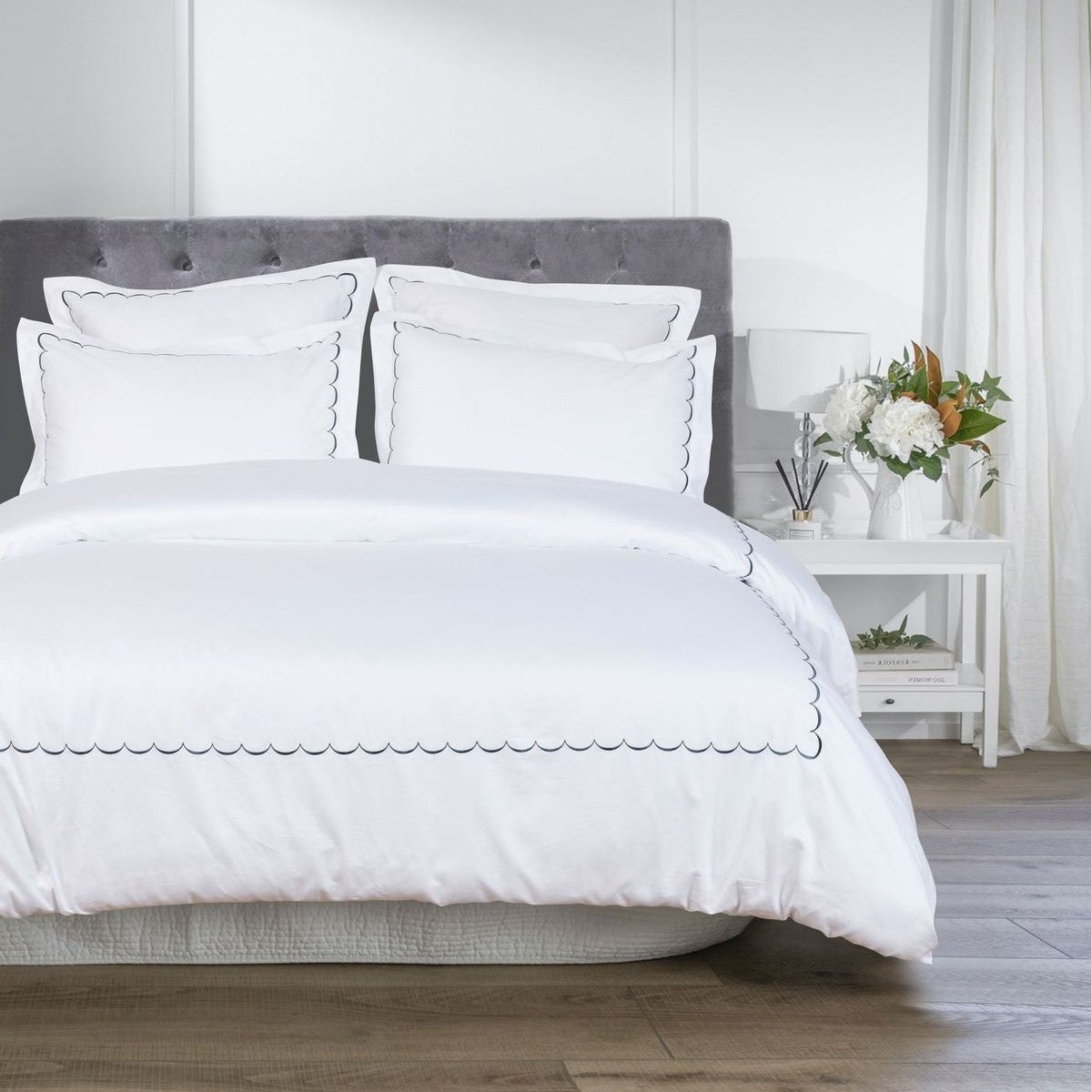 600 Thread Count Scallop Embroidered Duvet Set - Quahog Bay Bedding