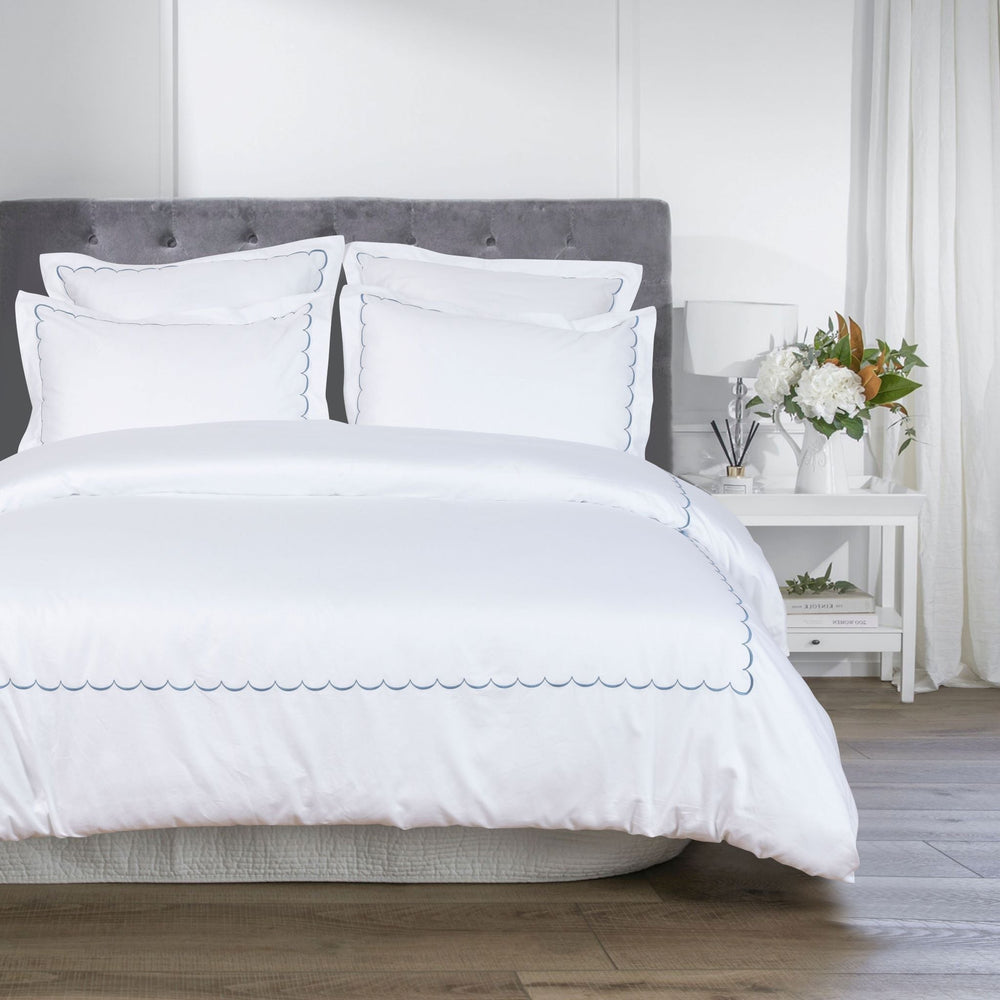 600 Thread Count Scallop Embroidered Duvet Set - Quahog Bay Bedding
