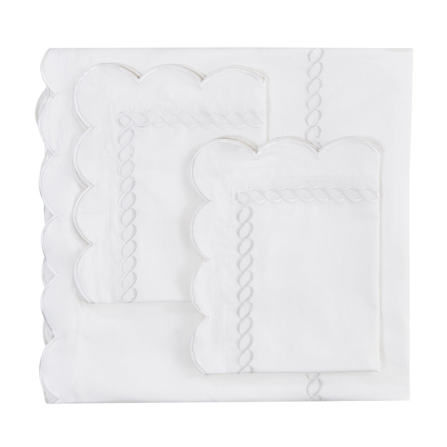 600 Thread Count Scallop Rope Embroidered Cotton Duvet Set - Quahog Bay Bedding