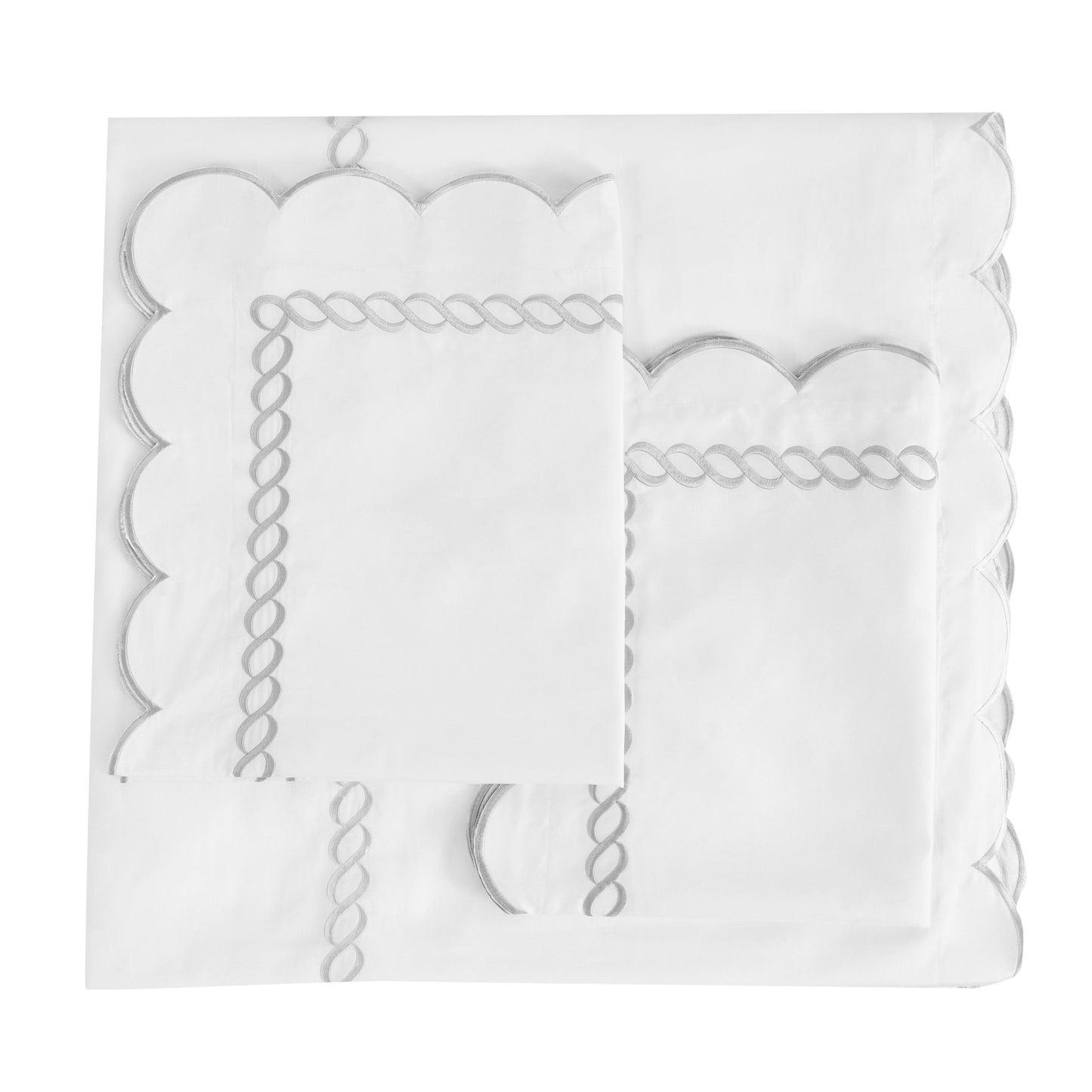 600 Thread Count Scallop Rope Embroidered Cotton Duvet Set - Quahog Bay Bedding