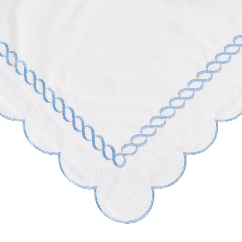 600 Thread Count Scallop Rope Embroidered Cotton Euro Sham Pair - Quahog Bay Bedding