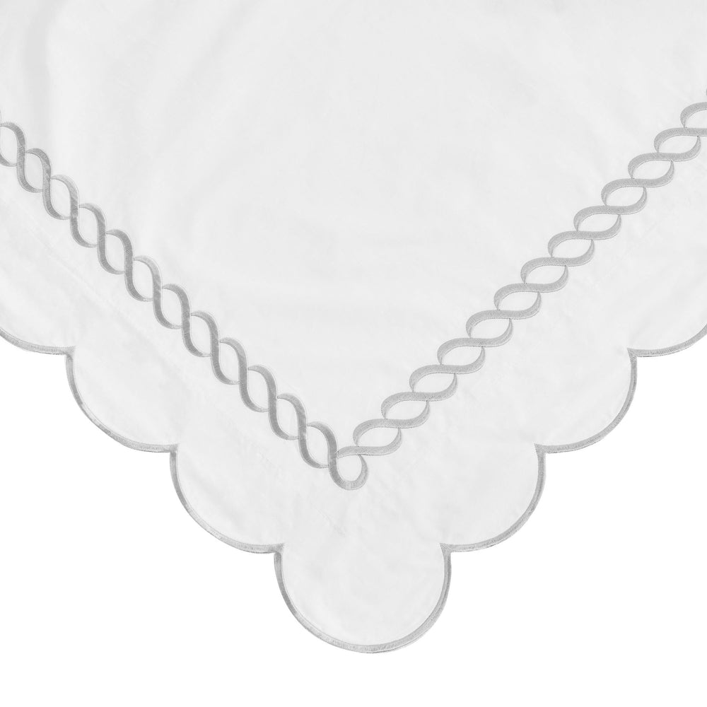 600 Thread Count Scallop Rope Embroidered Cotton Euro Sham Pair - Quahog Bay Bedding