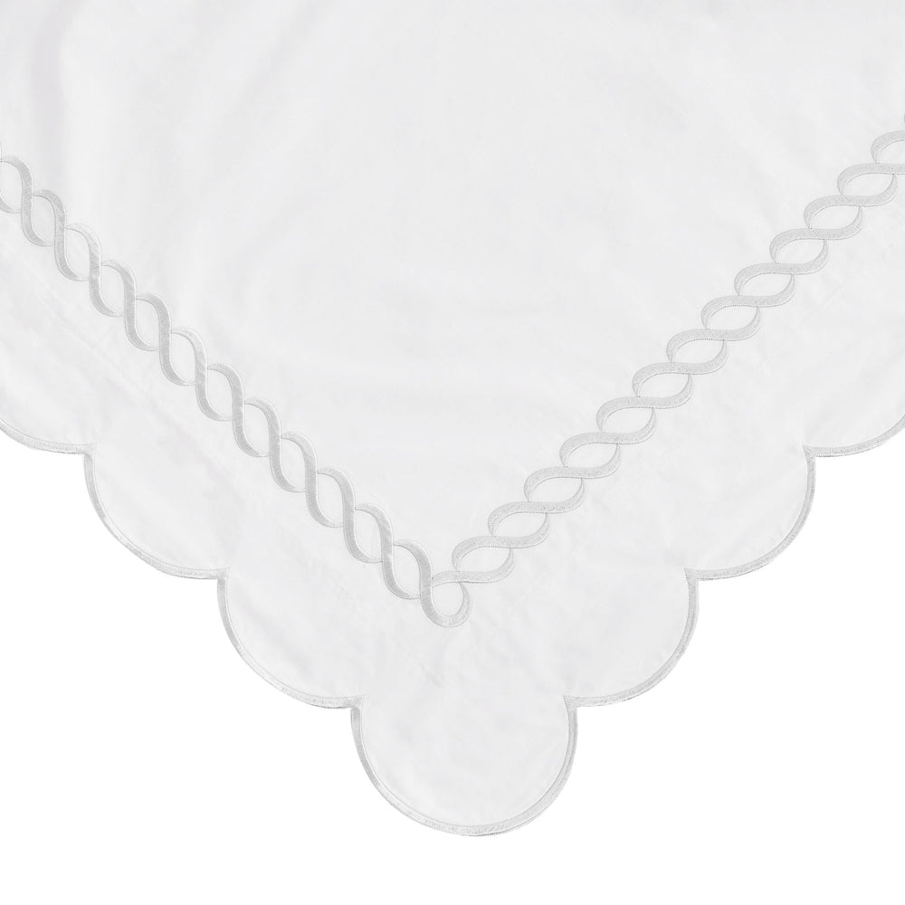 600 Thread Count Scallop Rope Embroidered Cotton Euro Sham Pair - Quahog Bay Bedding