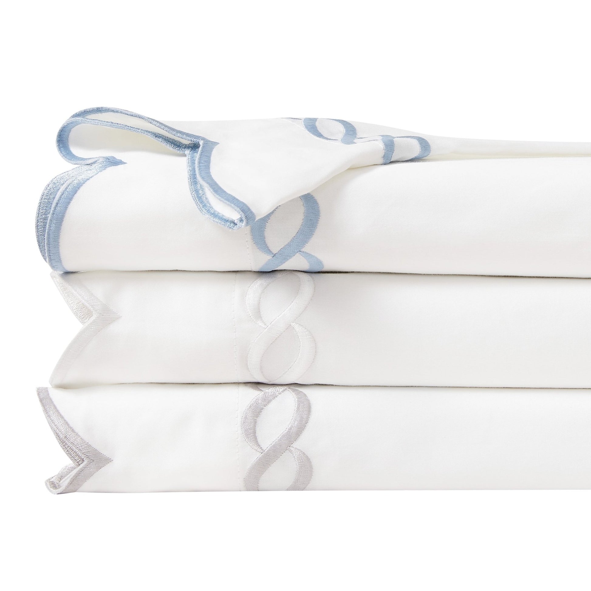 600 Thread Count Scallop Rope Embroidered Cotton Sheet Set - Quahog Bay Bedding