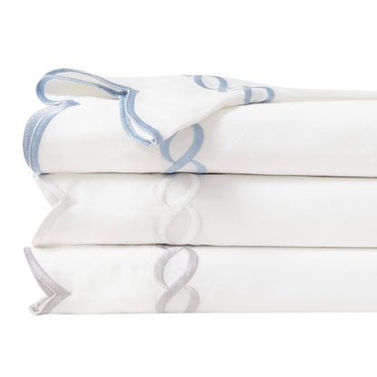 600 Thread Count Scallop Rope Embroidered Cotton Sheet Set - Quahog Bay Bedding
