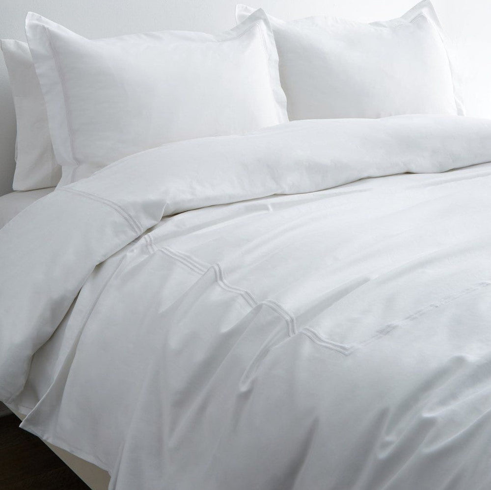 600TC Border Stripe Embroidered Duvet Set - Quahog Bay Bedding