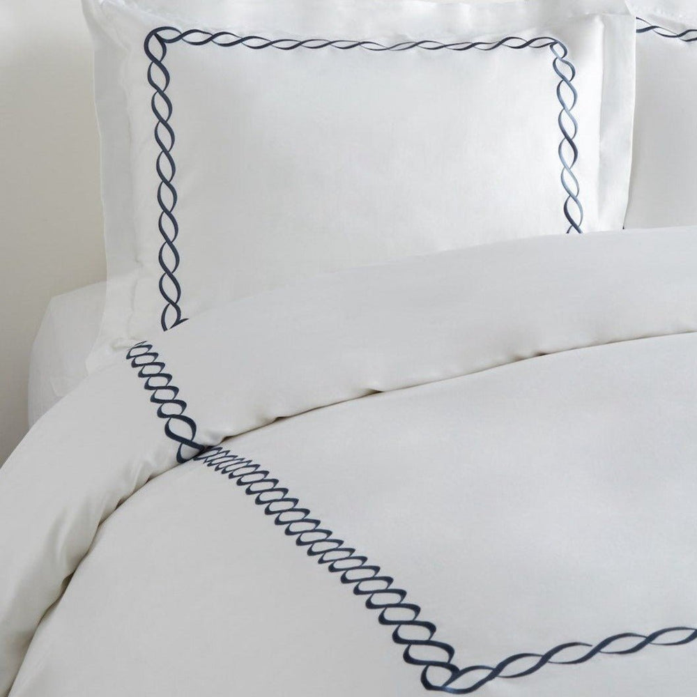 600TC Nautical And Coastal Rope Embroidered Duvet Set - Quahog Bay Bedding