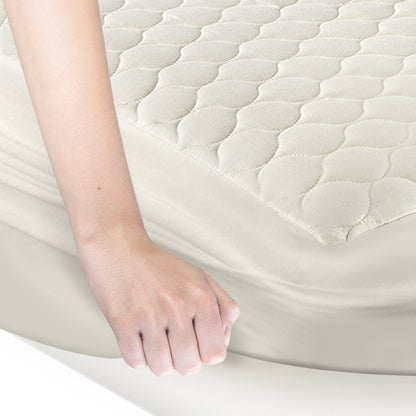Whisper Organics GOTS-Certified Organic Cotton Quilted Mattress Pad - 17-Inch Deep Pocket