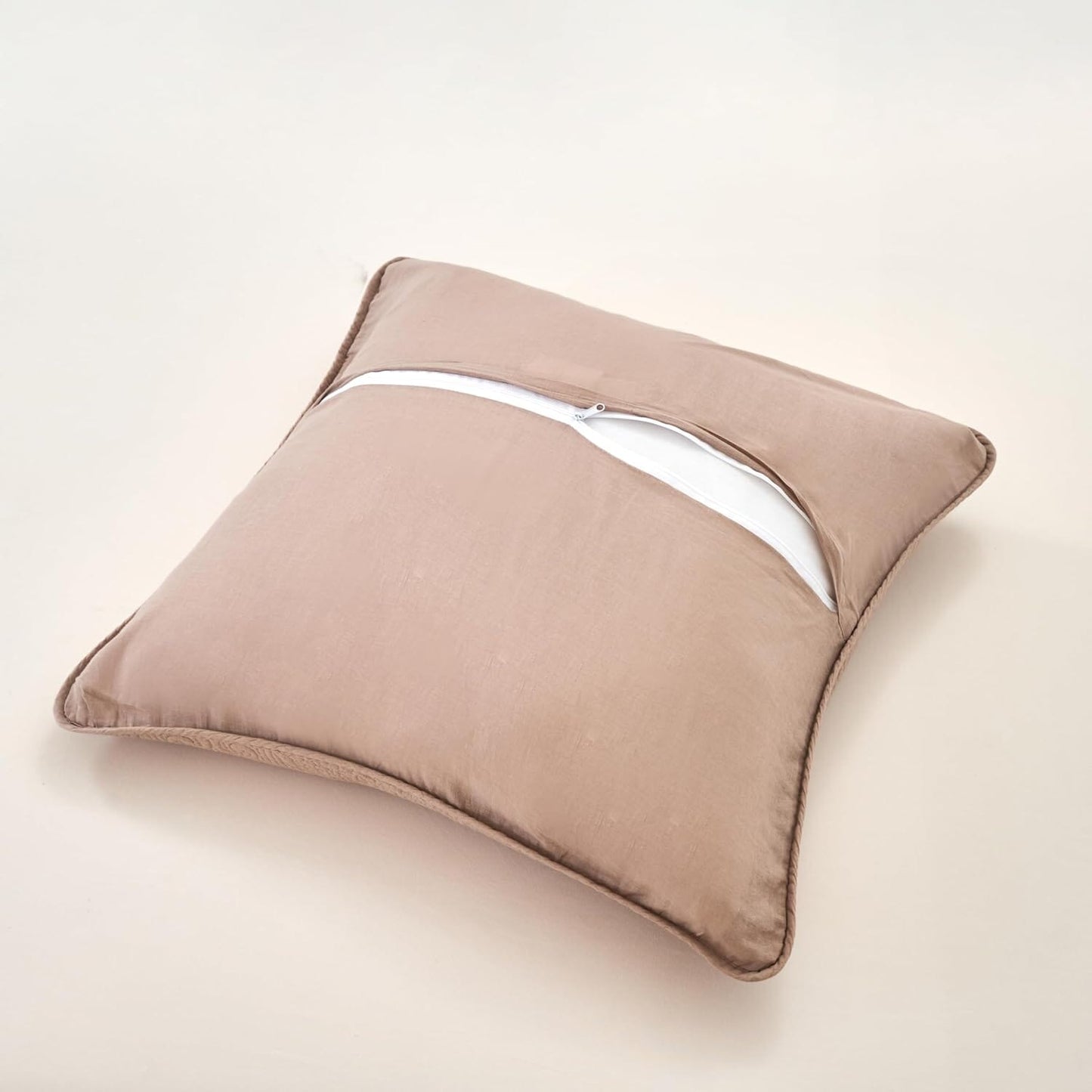 Sandy Beige Taupe Square Throw Pillow Covers, 18" x 18"