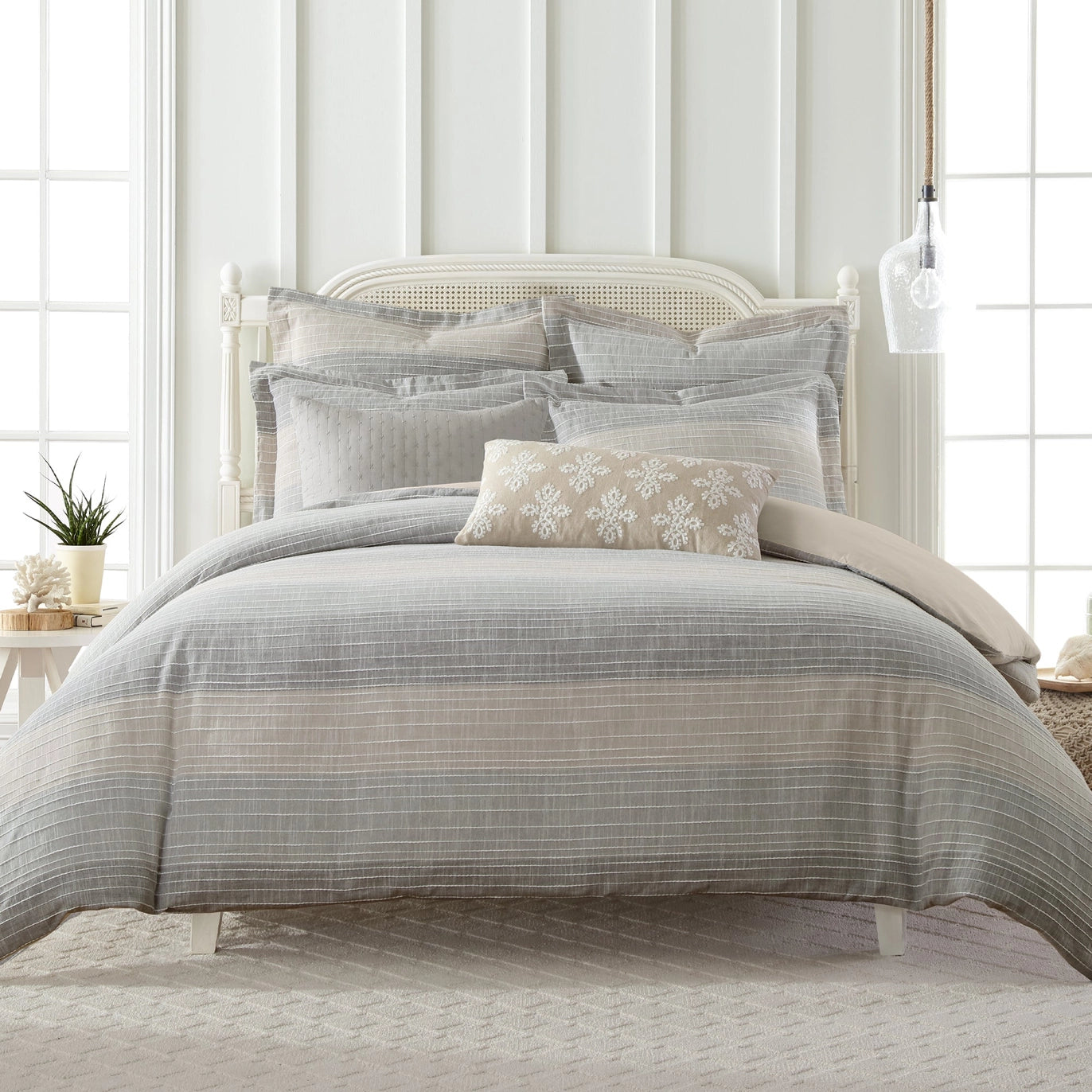 Sand Stripes Euro Shams Nautical Pillow Shams