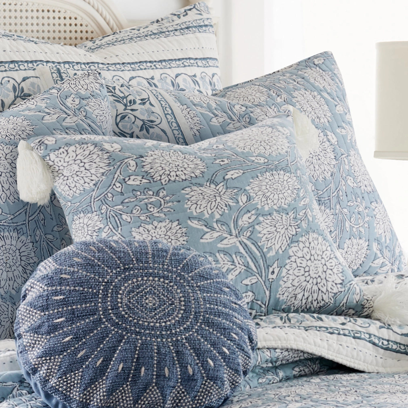 Adare Blue Tassel Pillow