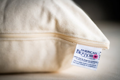 Natural Cotton Pillow With Wool Filling - Made in the USA