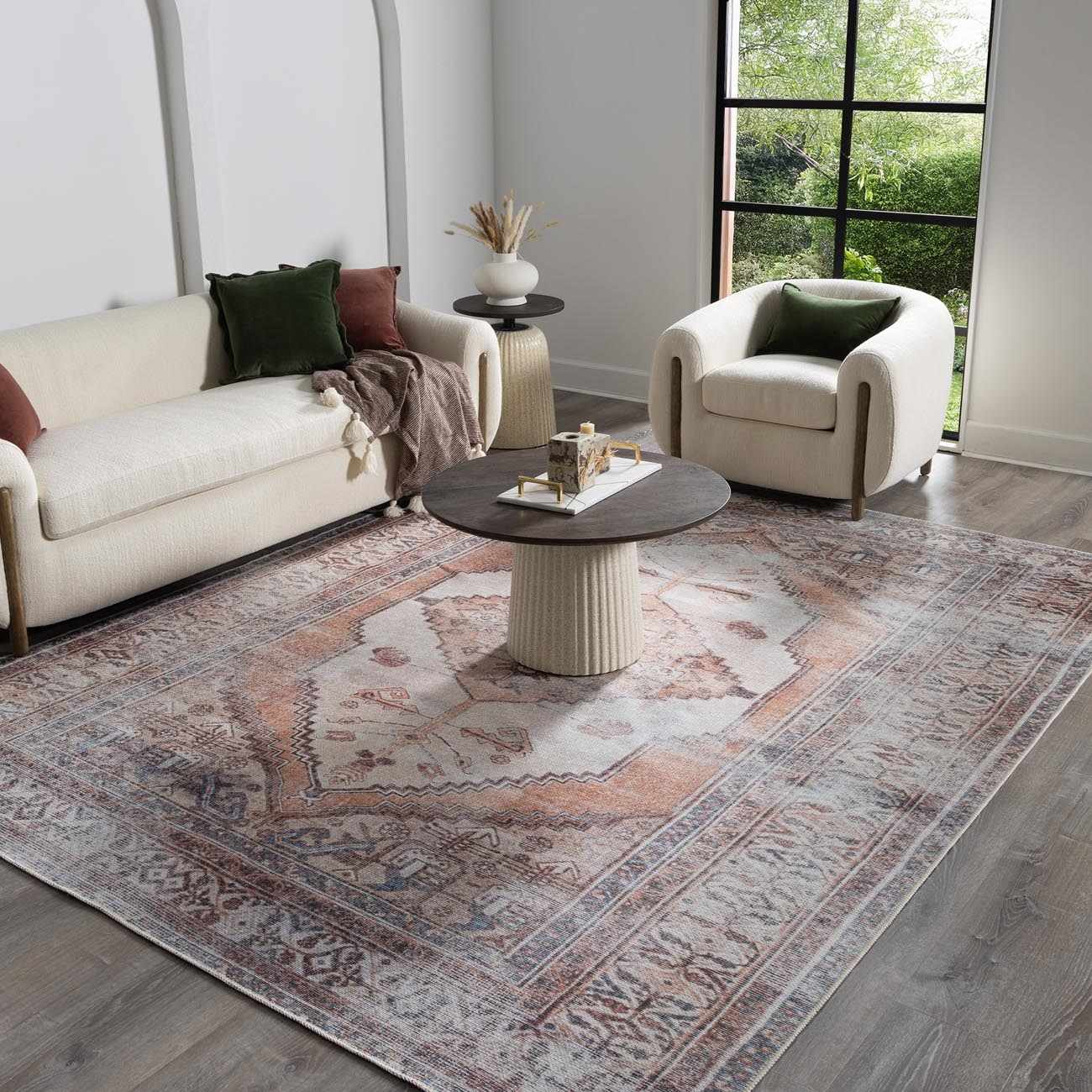 Arncliffe Vintage Flat Pile Washable Rug