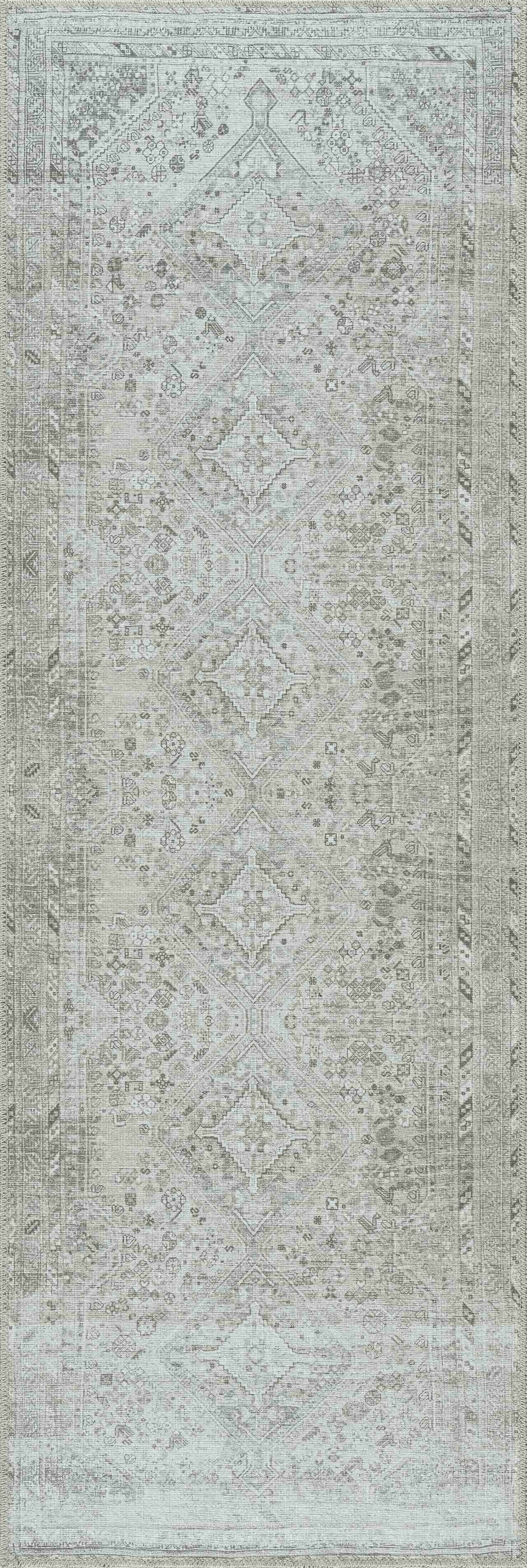 Barny Sage Flat Pile Washable Rug