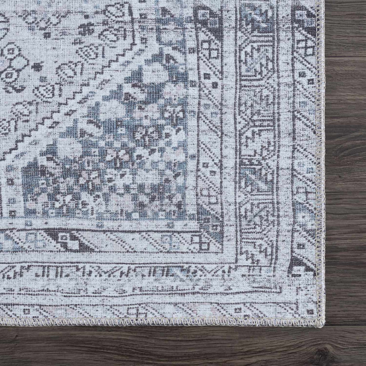 Barny Gray Flat Pile Washable Rug