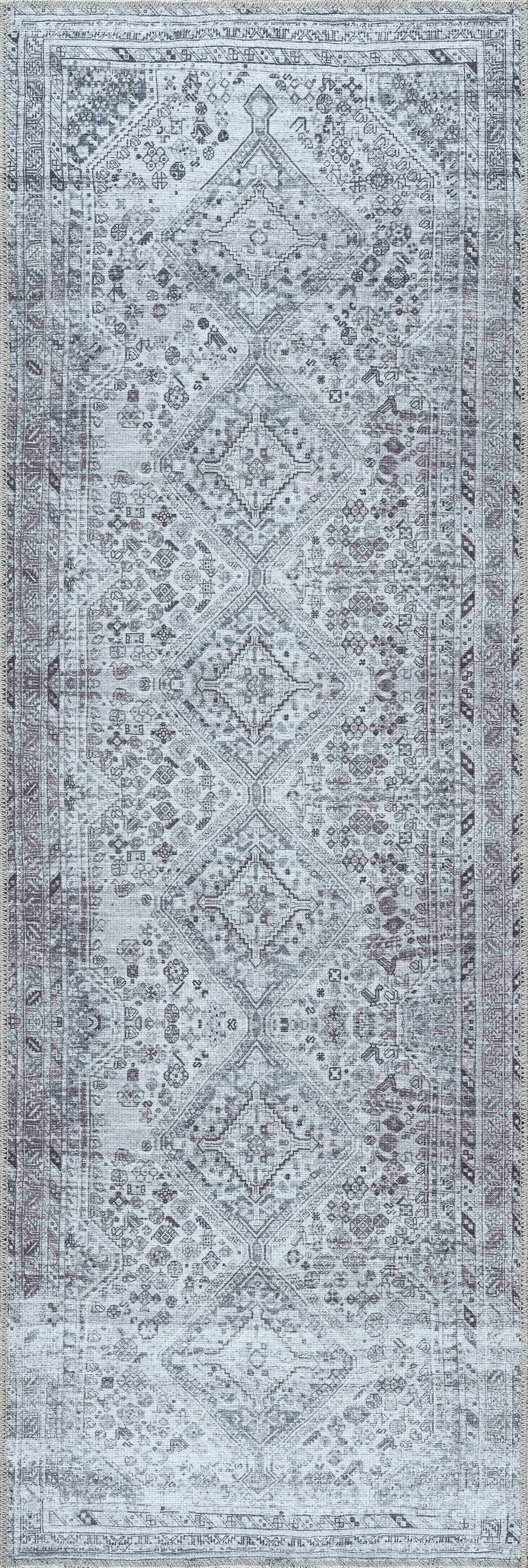 Barny Gray Flat Pile Washable Rug