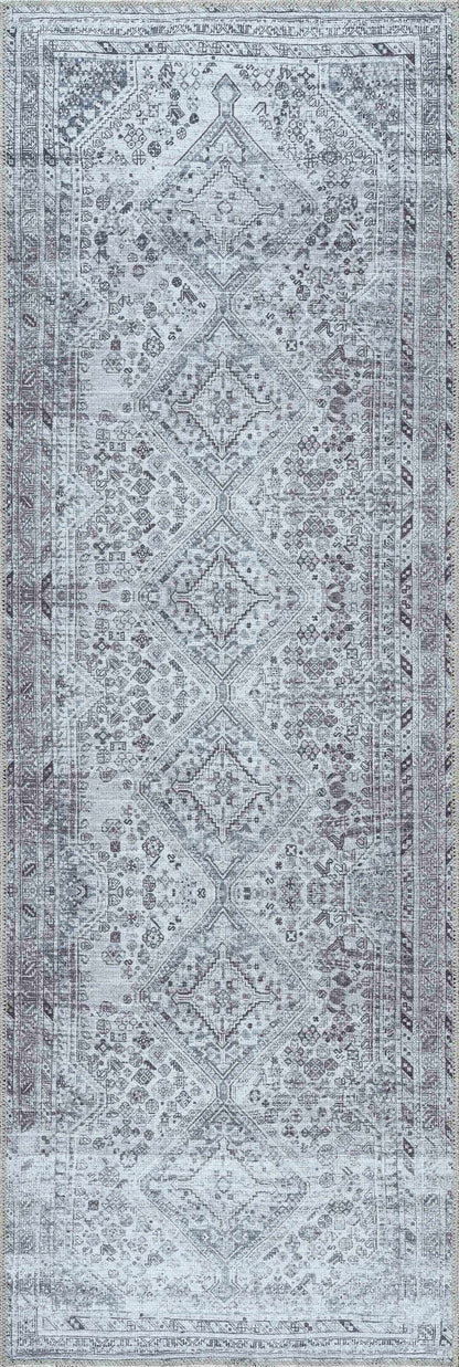 Barny Gray Flat Pile Washable Rug