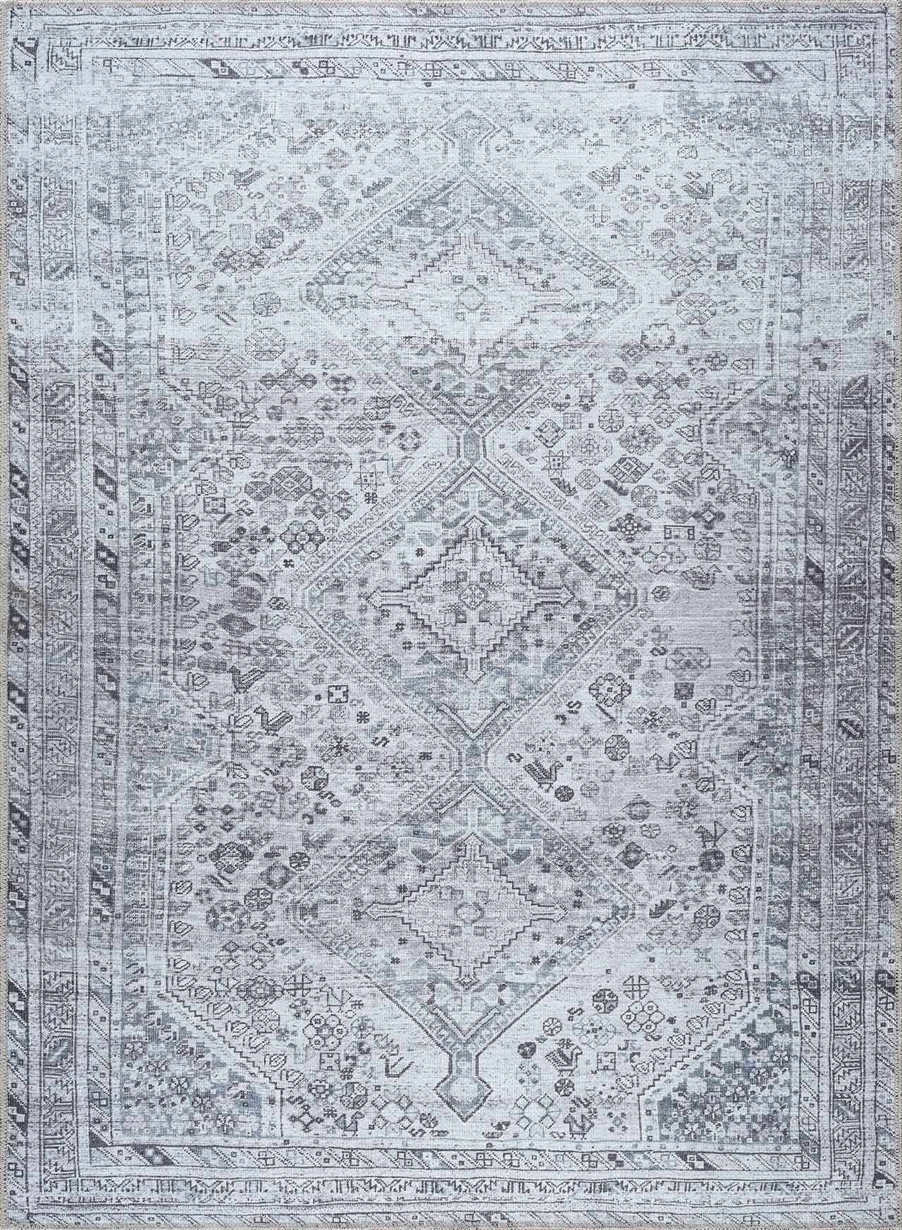Barny Gray Flat Pile Washable Rug