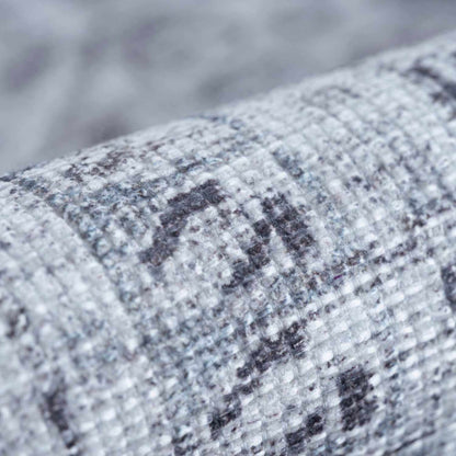 Barny Gray Flat Pile Washable Rug