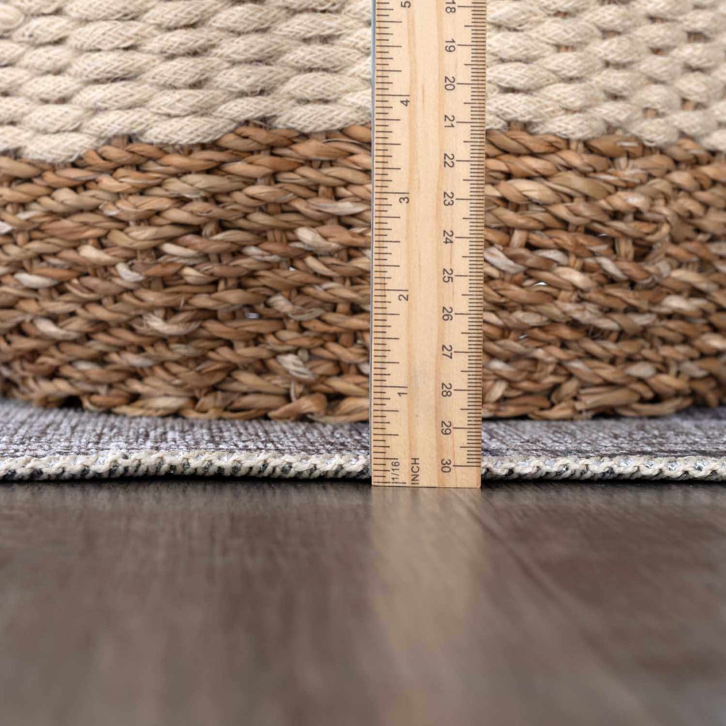 Barny Gray Flat Pile Washable Rug