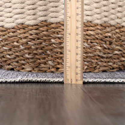 Barny Gray Flat Pile Washable Rug