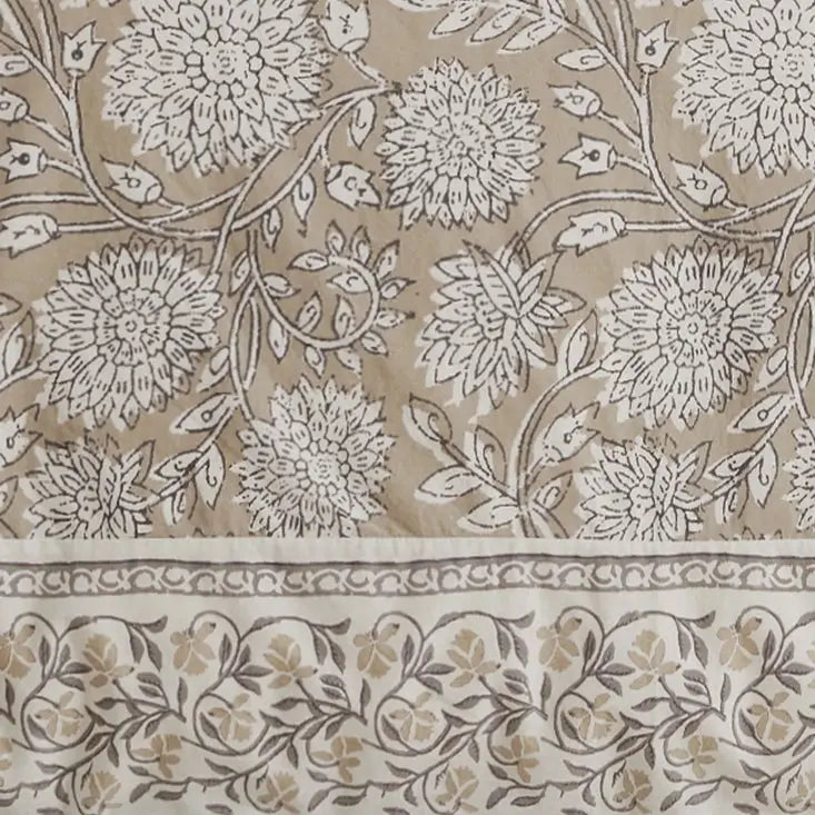 Adare Coastal Floral Duvet Cover Set - Taupe