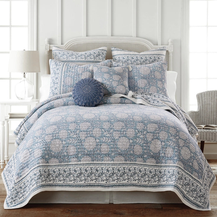 Adare Coastal Quilt Set - Blue