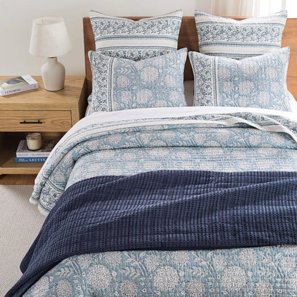 Adare Coastal Quilt Set - Blue