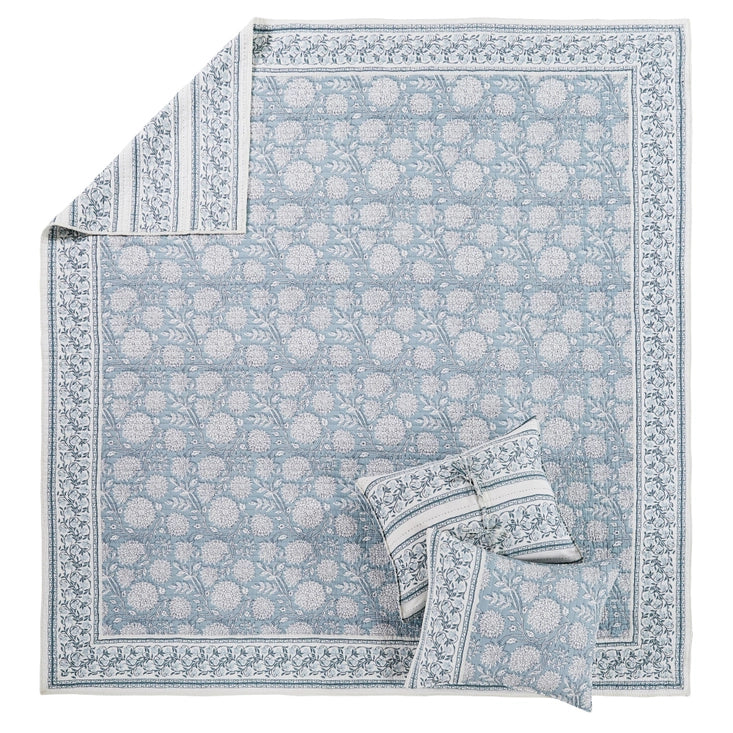 Adare Coastal Quilt Set - Blue