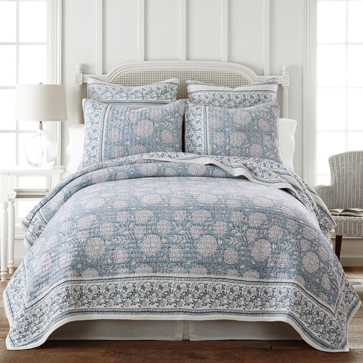 Adare Coastal Quilt Set - Blue
